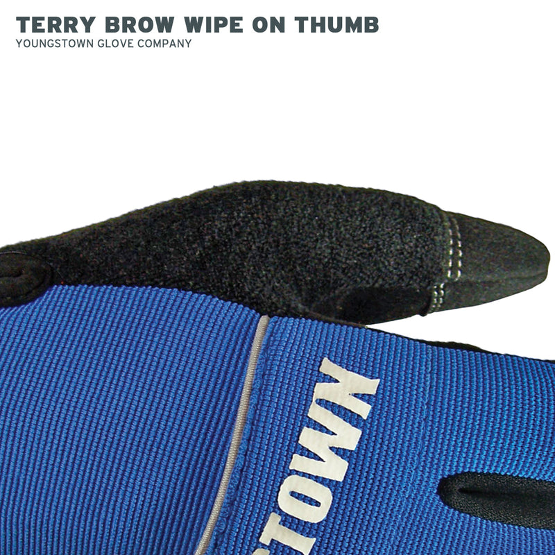Load image into Gallery viewer, 06-3020-60 Youngstown Mechanics Plus Glove - Terry Brow Wipe on Thumb