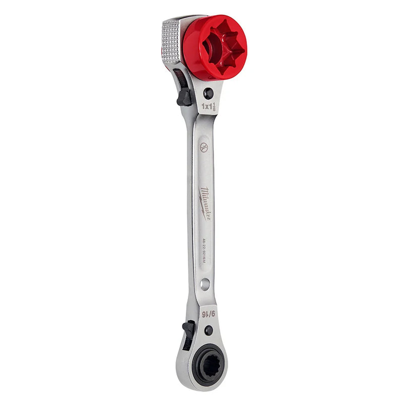 Load image into Gallery viewer, Lineman's 5in1 Ratcheting Wrench w/ Milled Strike Face