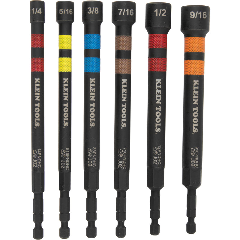 Load image into Gallery viewer, Hollow Magnetic Color-Coded Ratcheting Power Nut Drivers, 6-Piece