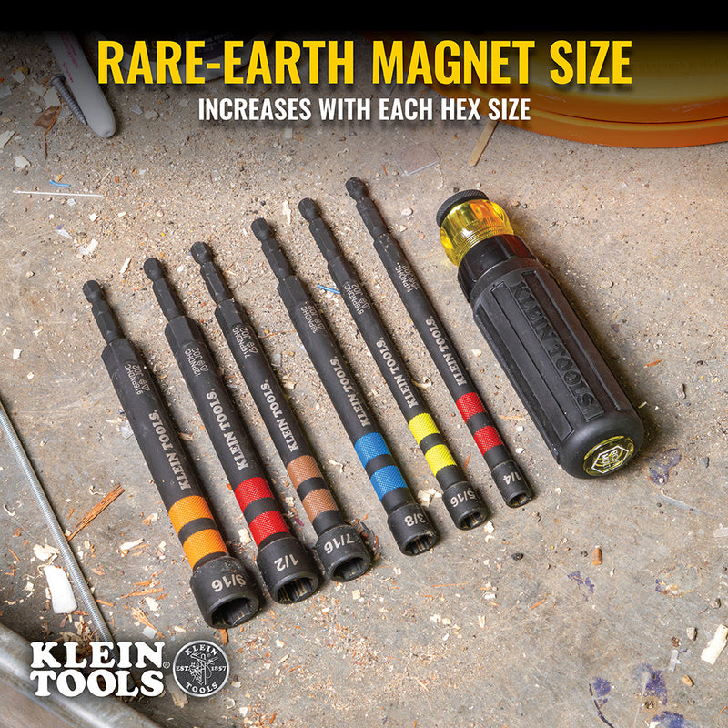 Load image into Gallery viewer, Hollow Magnetic Color-Coded Ratcheting Power Nut Drivers, 6-Piece