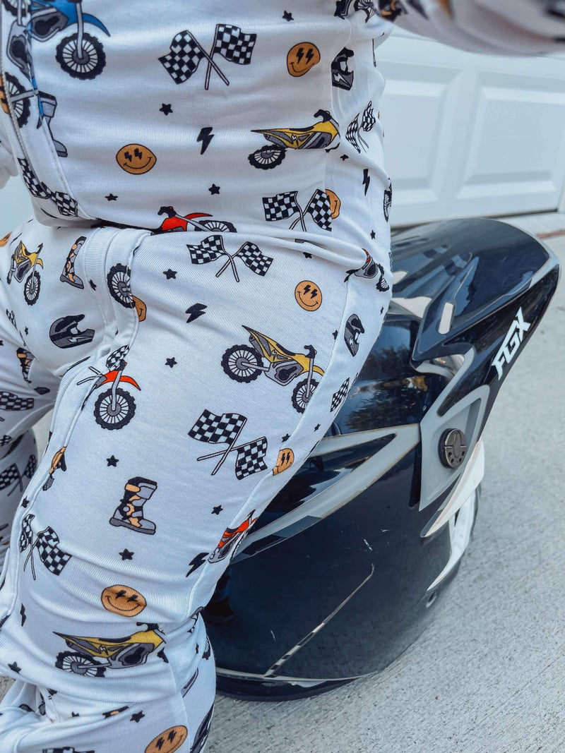 Load image into Gallery viewer, Neutral Dirtbikes Bamboo Romper/ 2 Piece Set