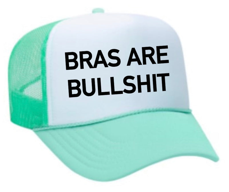 Load image into Gallery viewer, Bras Are Bullshit Trucker Hat
