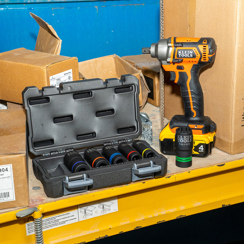 Load image into Gallery viewer, 2-In-1 Slotted Impact Socket Set, 12-Point, 6-Piece