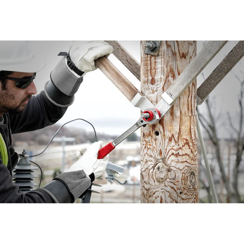 Load image into Gallery viewer, Lineman's High-Leverage Ratcheting Wrench w/ Milled Strike Face