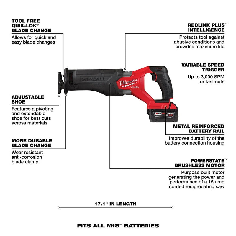 Load image into Gallery viewer, M18 FUEL SAWZALL Reciprocating Saw - 2 Battery XC5.0 Kit