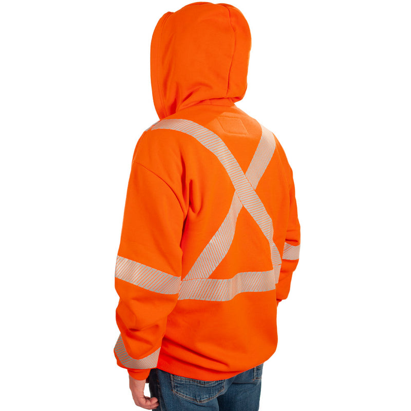 Load image into Gallery viewer, FR Orange Zip-Up Hoodie with CSA Striping