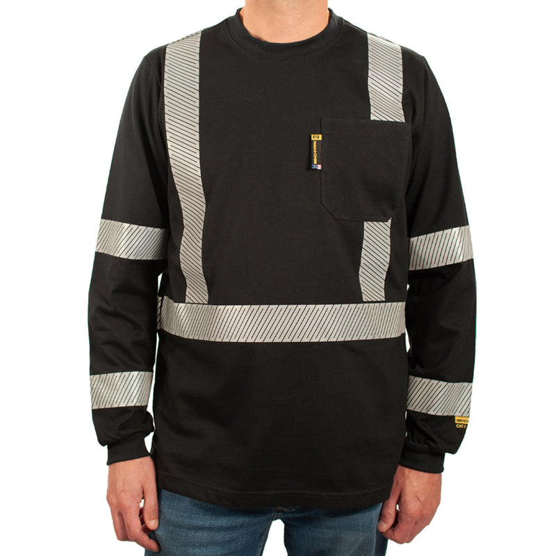 Load image into Gallery viewer, Enhanced Visibility FR Shirt with Silver Striping - X Pattern Back Striping