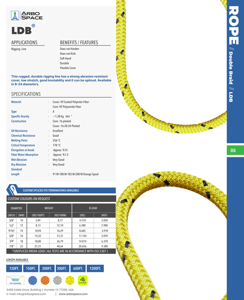 Load image into Gallery viewer, 7/8" (22mm) Arbo Space LDB (Coated Polyester Double Braid)