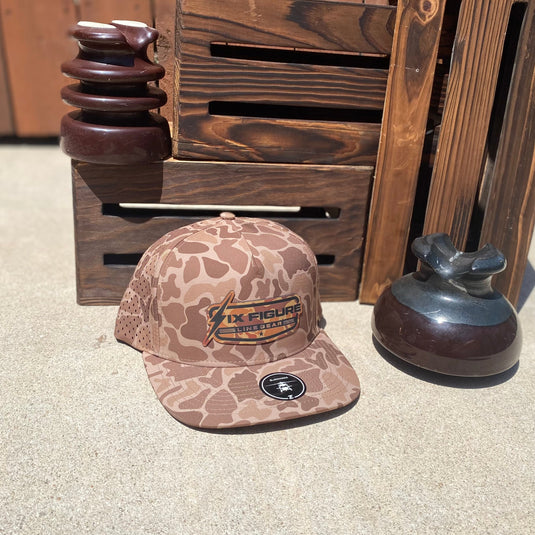 Brown Old School Camo Zapped Panel Hat