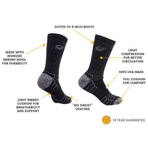 Load image into Gallery viewer, Crew Wool Work Sock