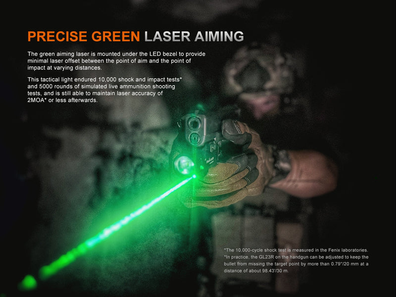 Load image into Gallery viewer, Fenix GL23R Green Laser Tactical Light