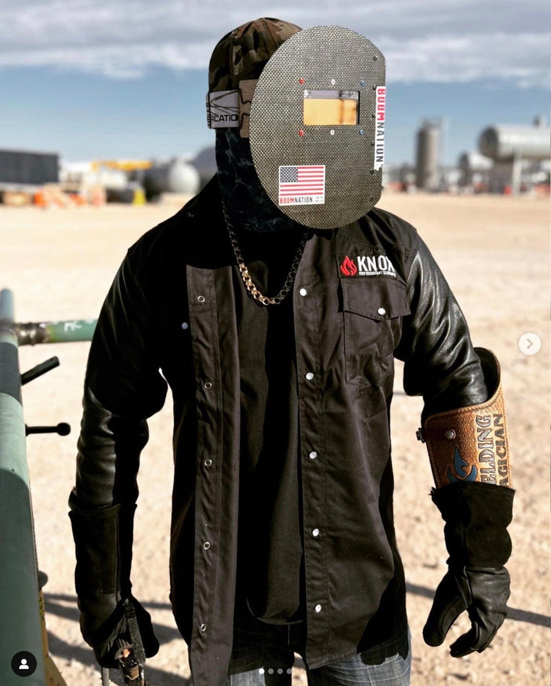 Load image into Gallery viewer, The Johnny Cash Edition Hybrid Leather Sleeves FR Peal Snaps Shirt