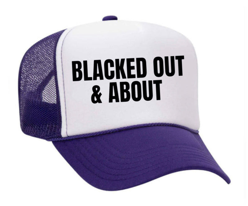 Load image into Gallery viewer, Blacked Out & About Trucker Hat