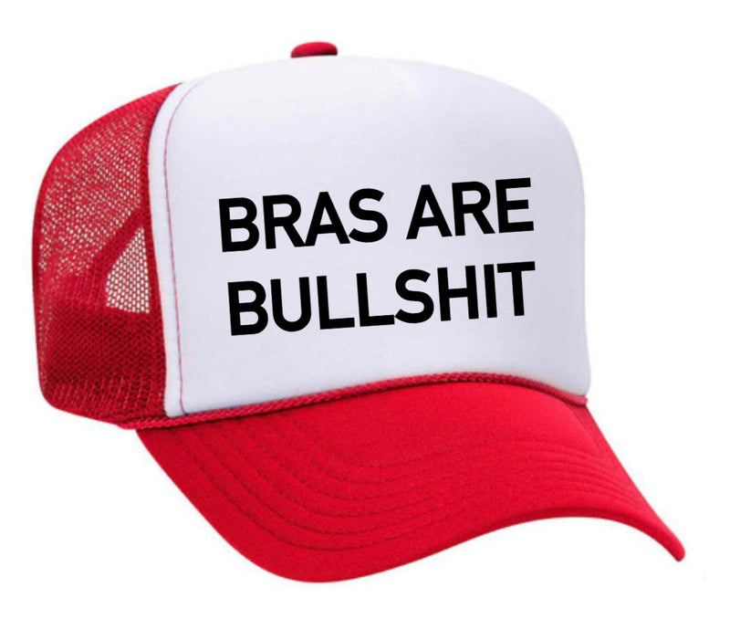 Load image into Gallery viewer, Bras Are Bullshit Trucker Hat