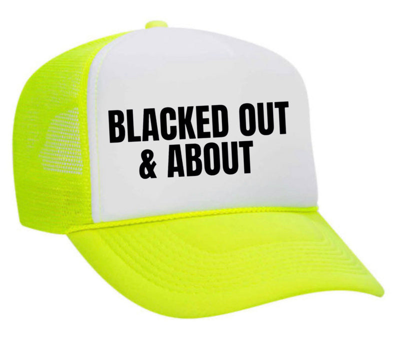 Load image into Gallery viewer, Blacked Out & About Trucker Hat