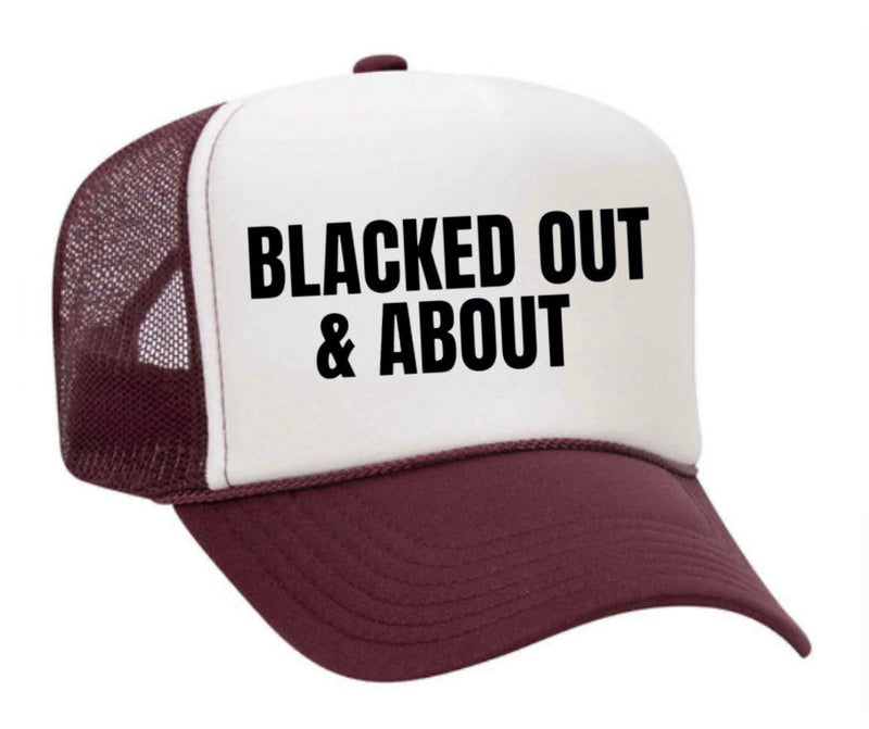 Load image into Gallery viewer, Blacked Out & About Trucker Hat