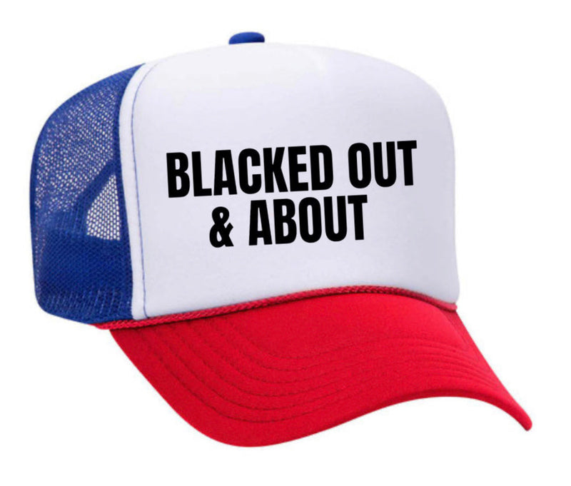 Load image into Gallery viewer, Blacked Out & About Trucker Hat