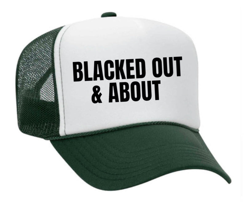 Load image into Gallery viewer, Blacked Out & About Trucker Hat