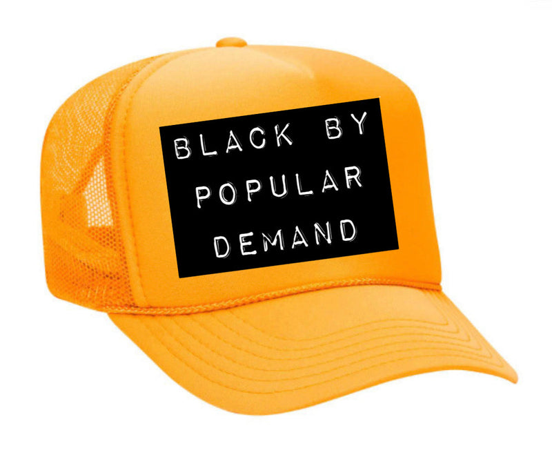 Load image into Gallery viewer, Black by Popular Demand Trucker Hat