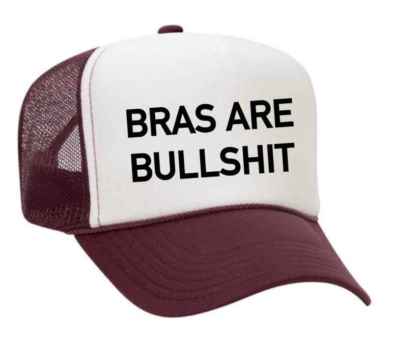 Load image into Gallery viewer, Bras Are Bullshit Trucker Hat