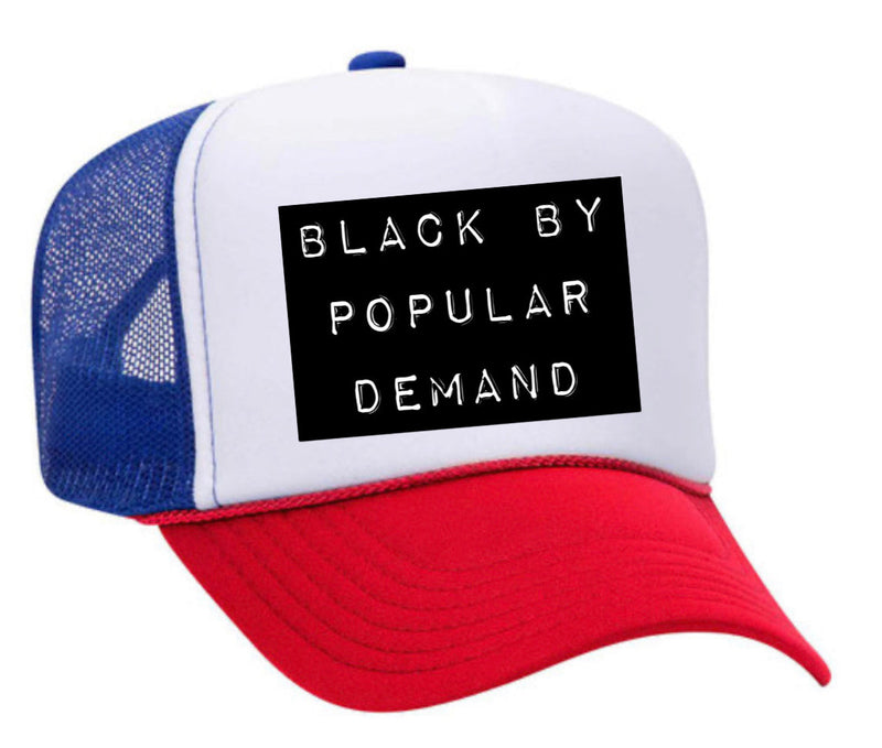 Load image into Gallery viewer, Black by Popular Demand Trucker Hat