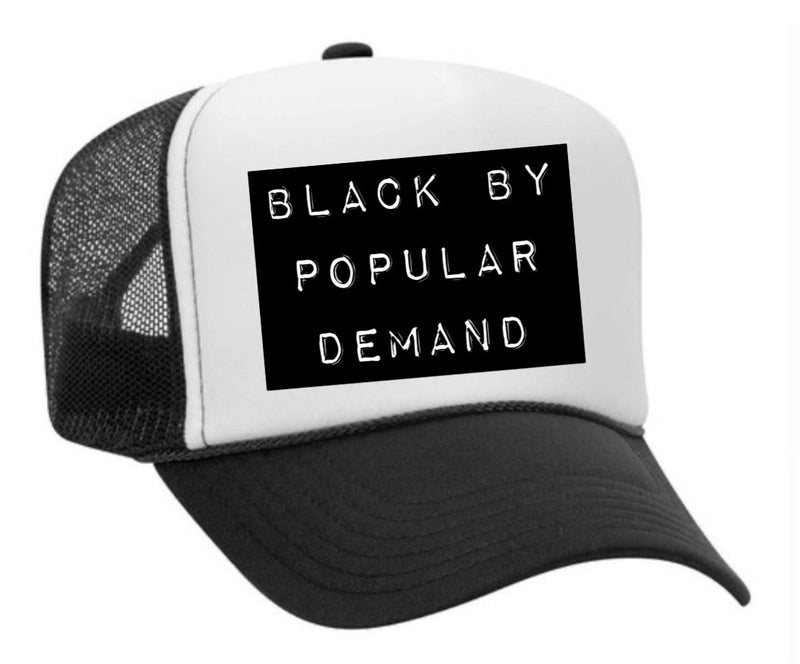 Load image into Gallery viewer, Black by Popular Demand Trucker Hat