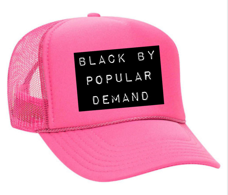 Load image into Gallery viewer, Black by Popular Demand Trucker Hat