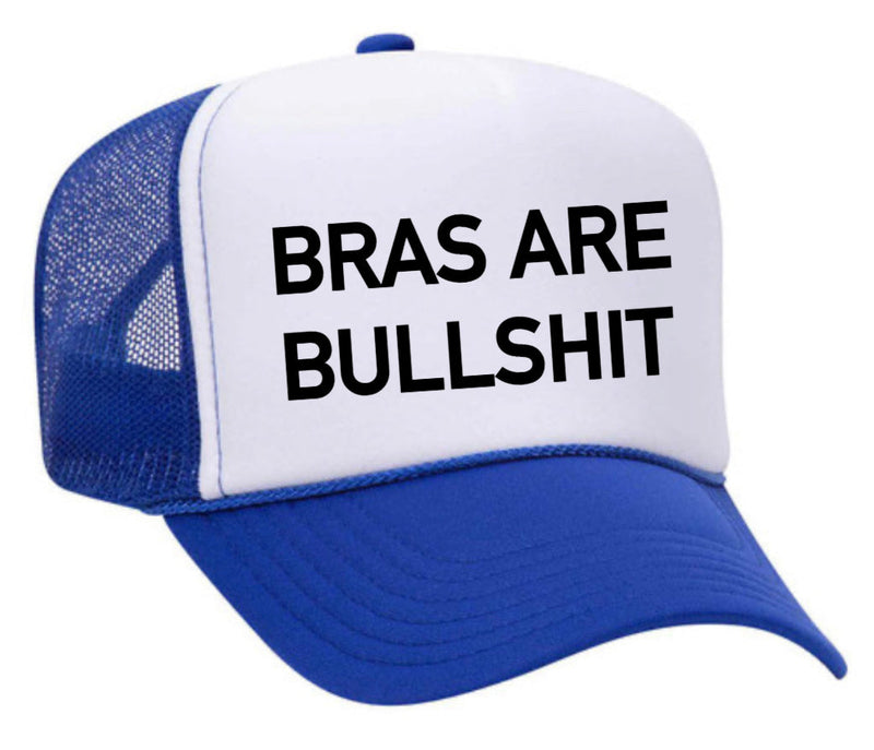 Load image into Gallery viewer, Bras Are Bullshit Trucker Hat