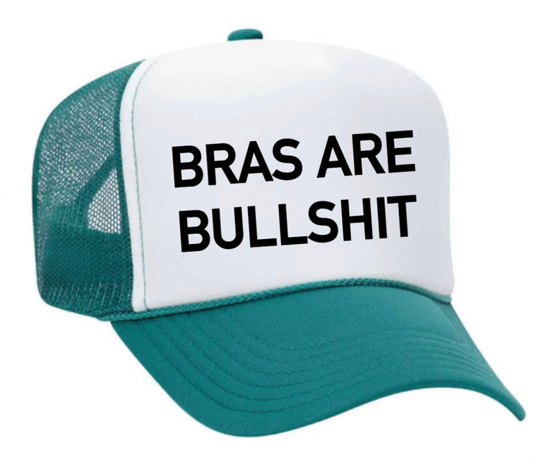Load image into Gallery viewer, Bras Are Bullshit Trucker Hat