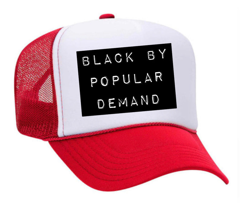 Load image into Gallery viewer, Black by Popular Demand Trucker Hat
