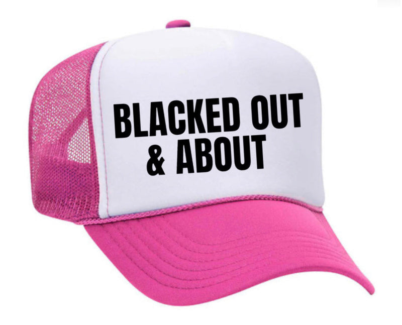 Load image into Gallery viewer, Blacked Out & About Trucker Hat