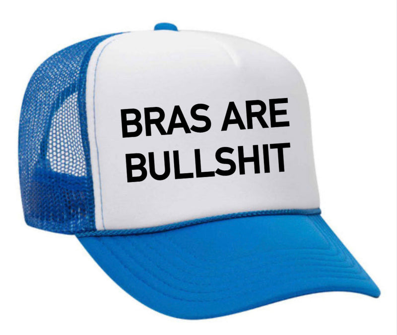 Load image into Gallery viewer, Bras Are Bullshit Trucker Hat