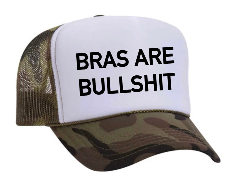 Load image into Gallery viewer, Bras Are Bullshit Trucker Hat