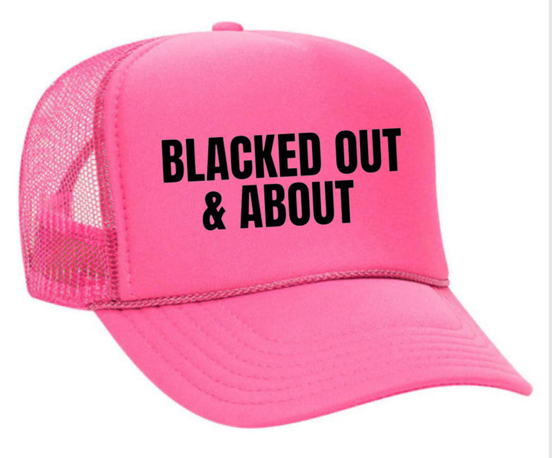 Load image into Gallery viewer, Blacked Out & About Trucker Hat
