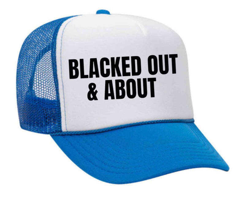 Load image into Gallery viewer, Blacked Out & About Trucker Hat