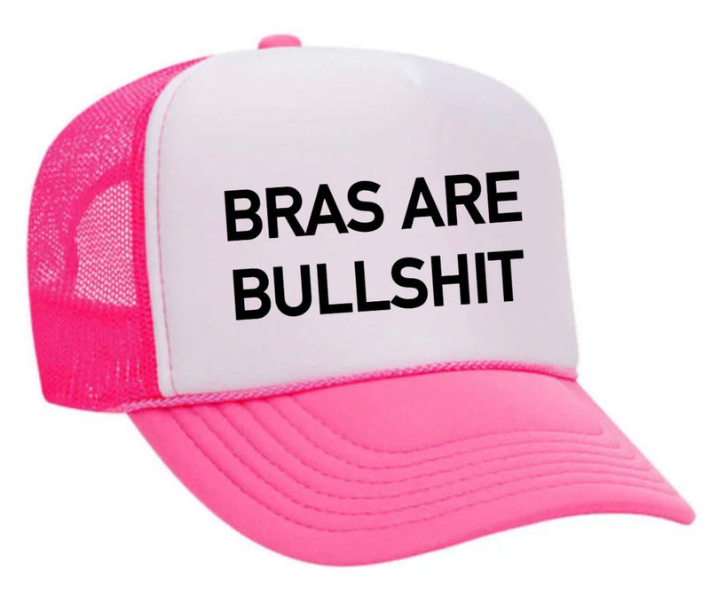 Load image into Gallery viewer, Bras Are Bullshit Trucker Hat