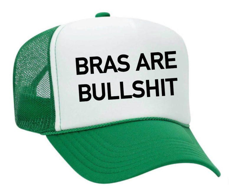 Load image into Gallery viewer, Bras Are Bullshit Trucker Hat