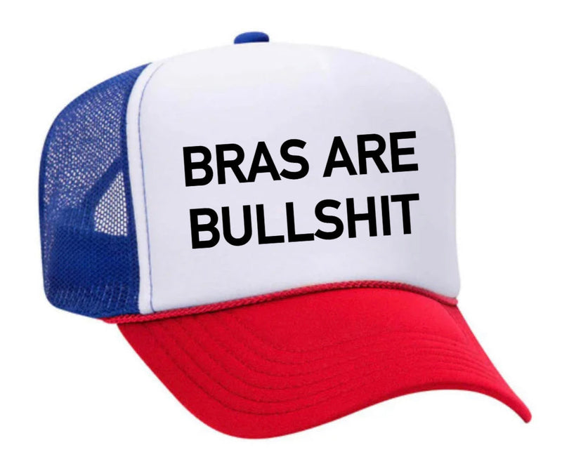 Load image into Gallery viewer, Bras Are Bullshit Trucker Hat