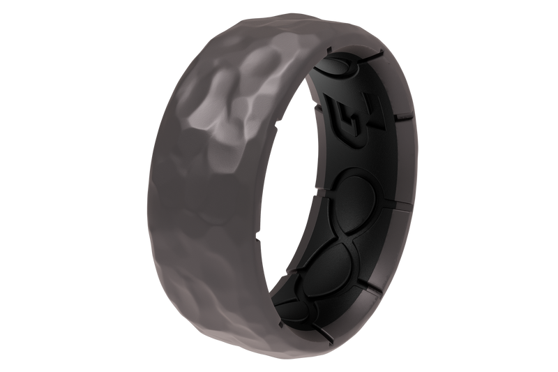 Load image into Gallery viewer, Zeus Hammered Gun Metal Ring