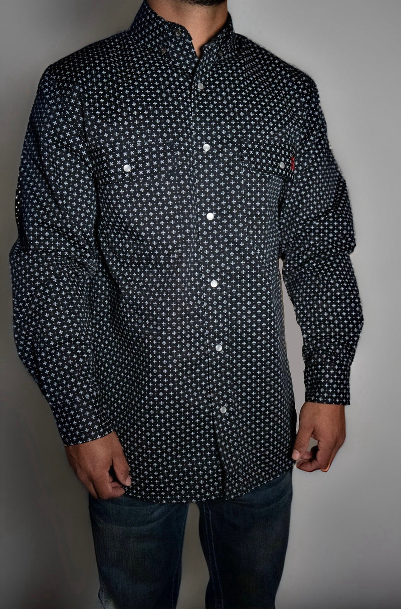 Load image into Gallery viewer, FR Pearl Snap Work Shirt - Reaper Black