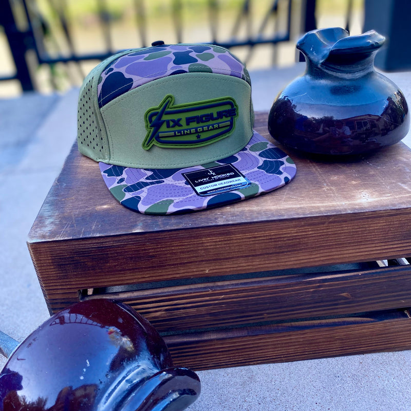 Load image into Gallery viewer, Old School Camo Livin' Hooked Panel Hat