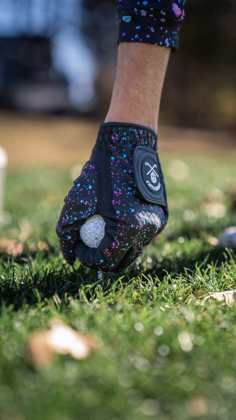 Load image into Gallery viewer, Black Paint Splatter Golf Glove