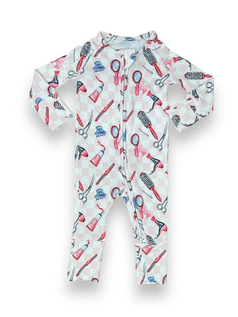 Load image into Gallery viewer, Bamboo Zipper Footie, Hair Stylist