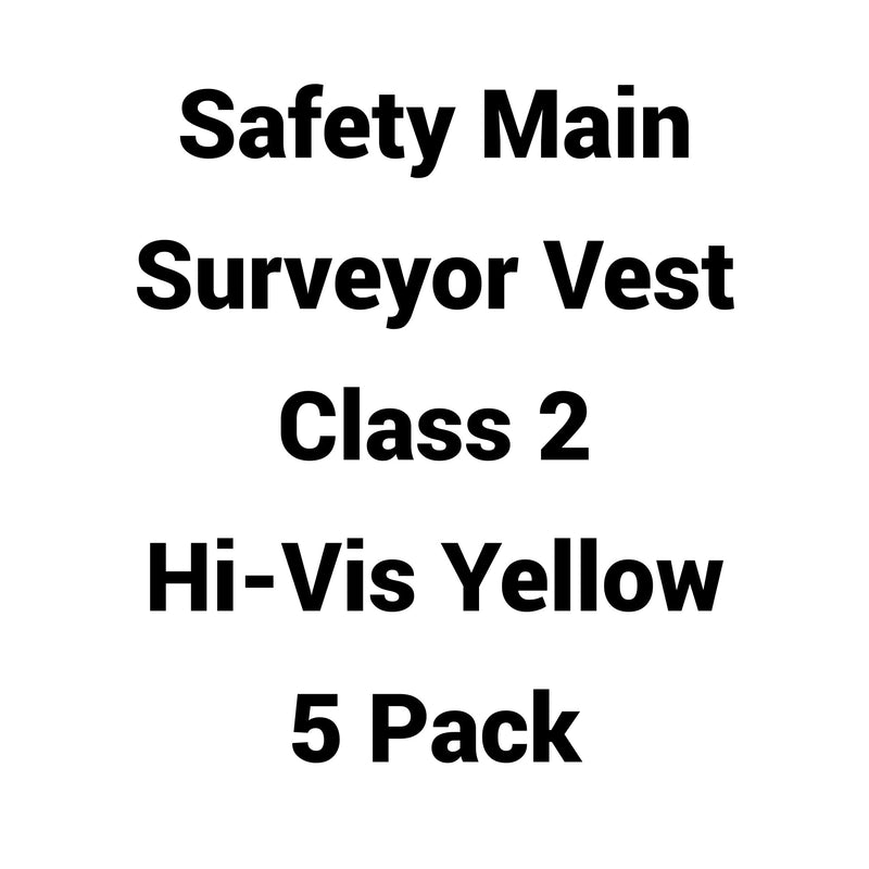 Load image into Gallery viewer, Safety Main 05TTSYZ Surveyor Vest, Class 2, Solid Front, Mesh Back, Hi-Vis Yellow, Pack of 5