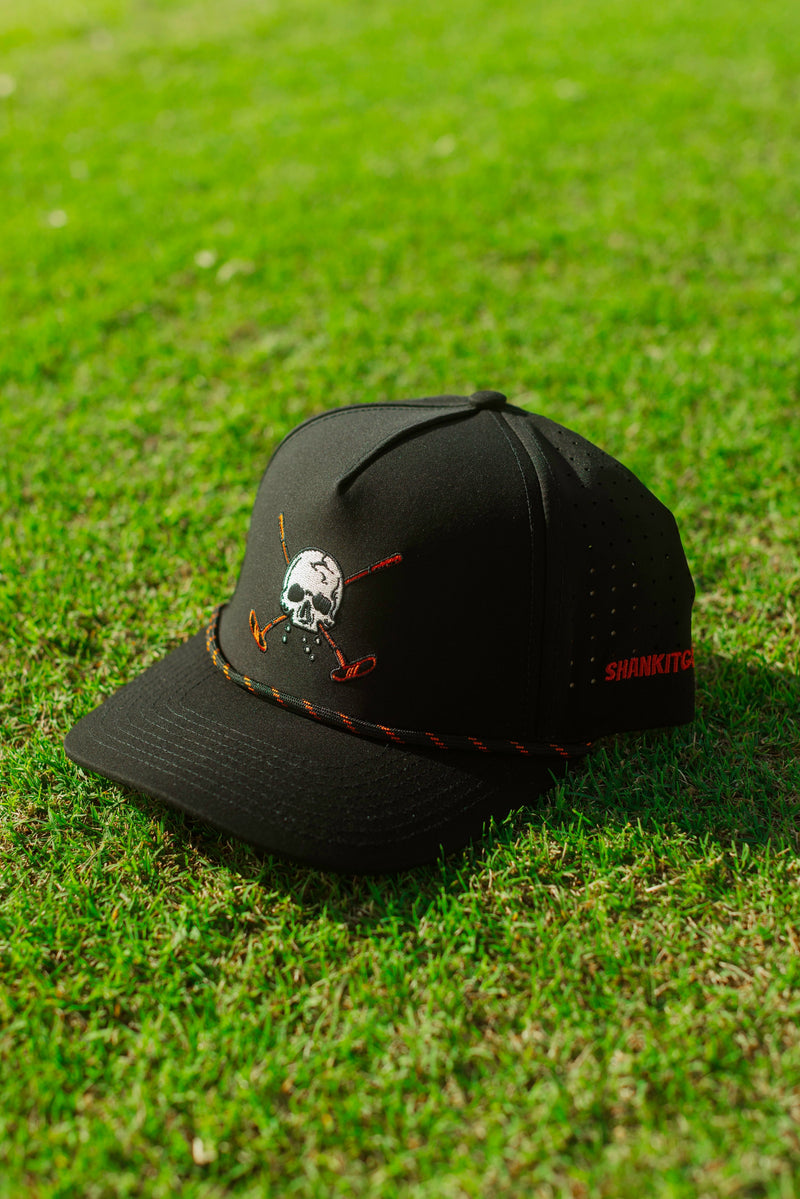 Load image into Gallery viewer, Black Skull and Crossbones 2.0 Golf Hat