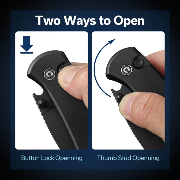 Load image into Gallery viewer, CIVIVI Qubit Button Lock & Thumb Stud Knife Aluminum Handle