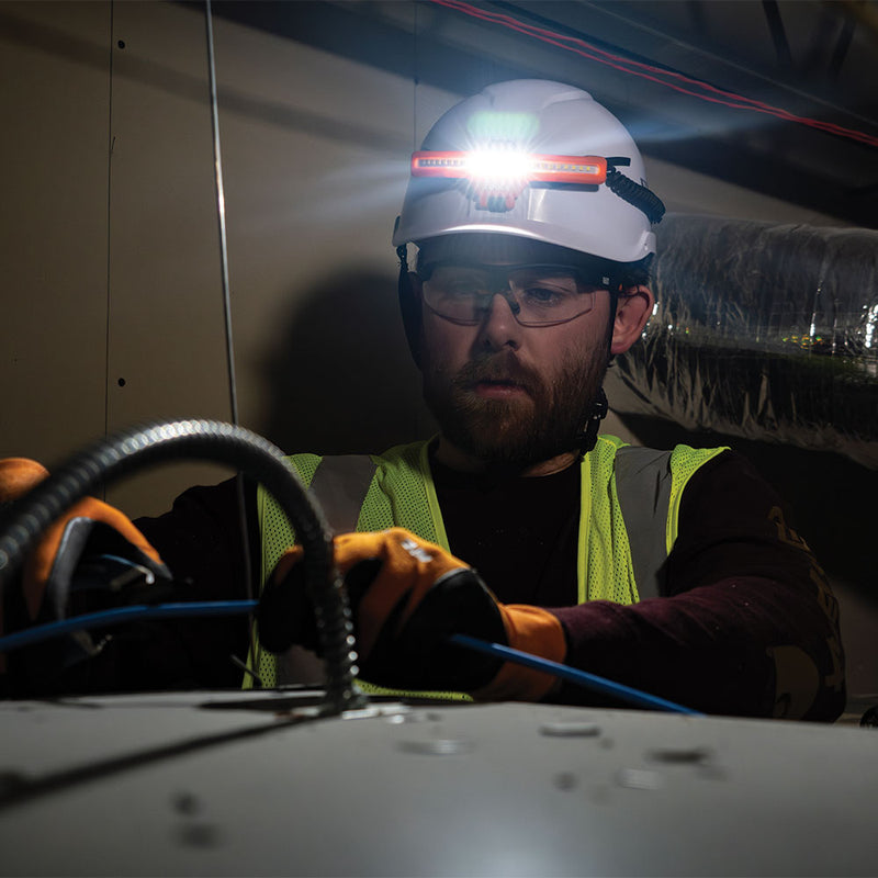 Load image into Gallery viewer, Wide-Beam Headlamp with Mount for Hard Hat