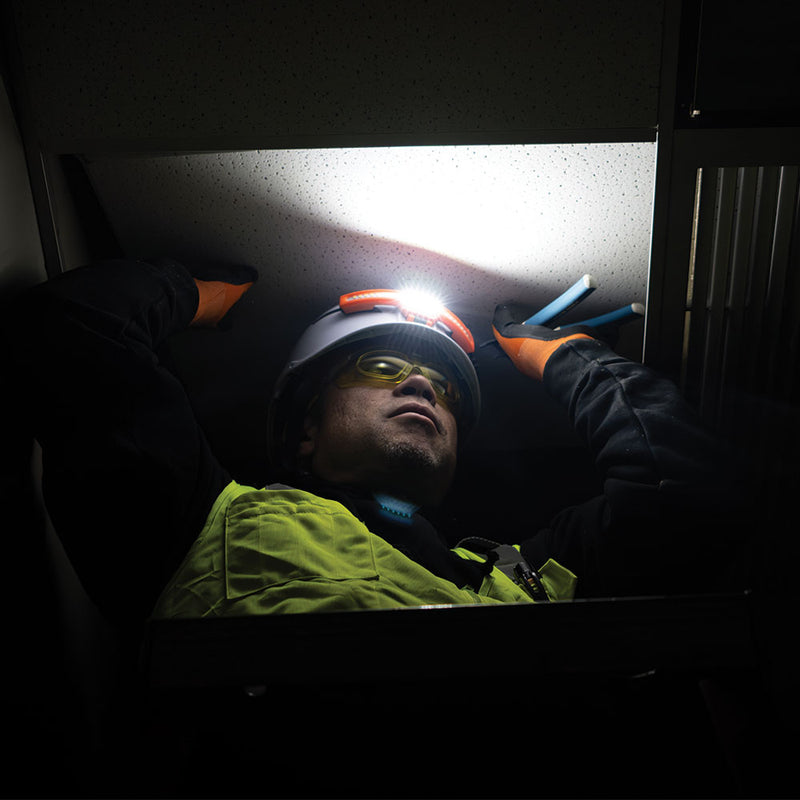 Load image into Gallery viewer, Wide-Beam Headlamp with Mount for Hard Hat