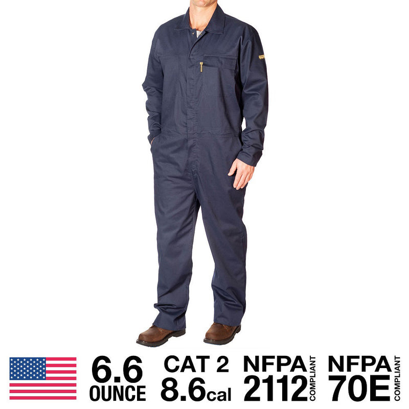 Load image into Gallery viewer, Flame Resistant Featherweight Navy Coveralls