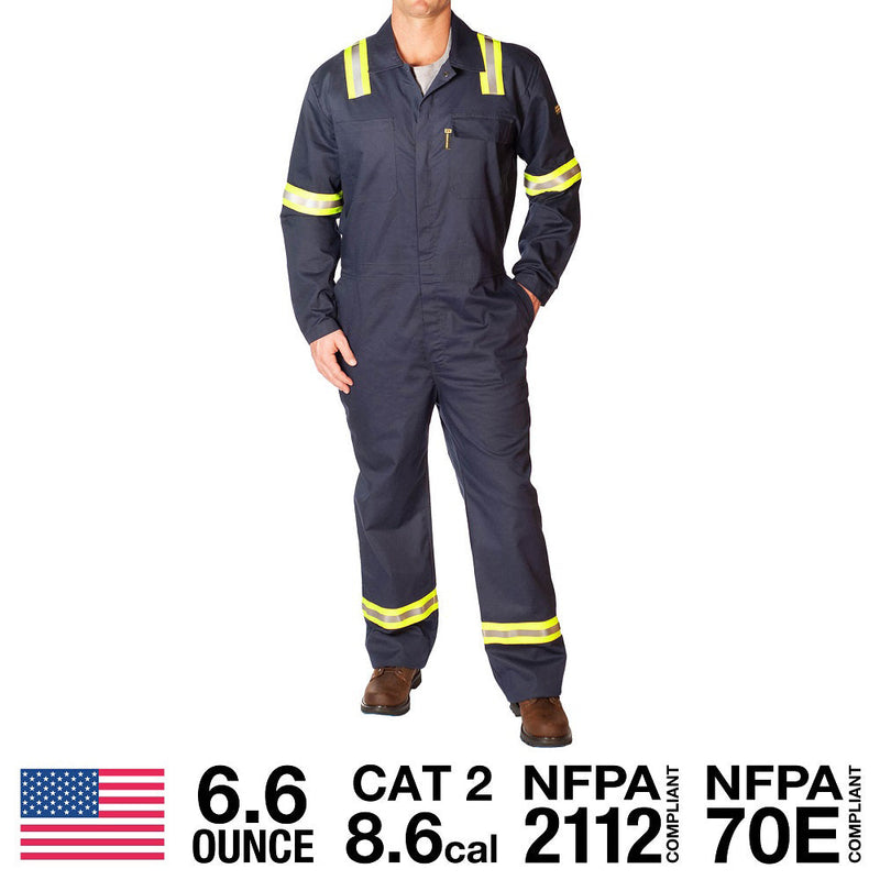 Load image into Gallery viewer, Flame Resistant Featherweight Coveralls With Reflective Striping